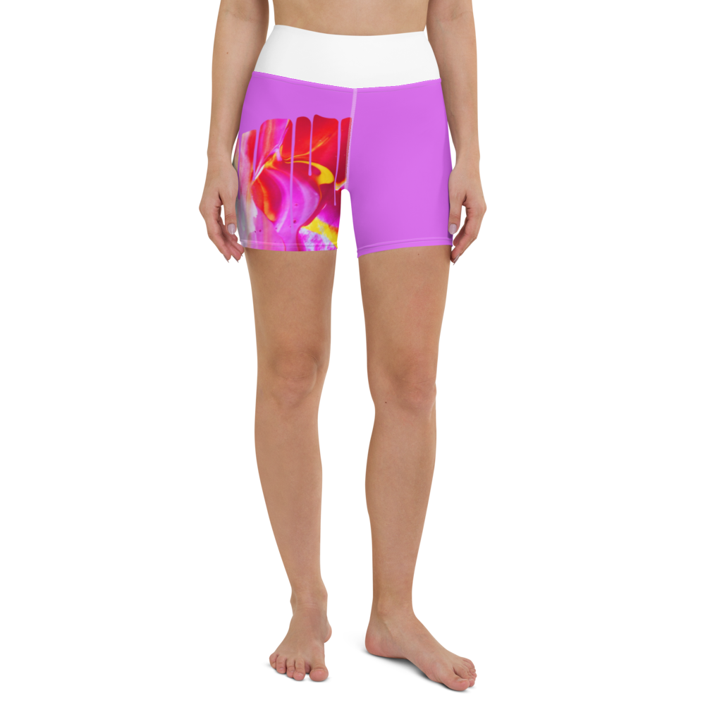 Pink Oil Drip Yoga Shorts