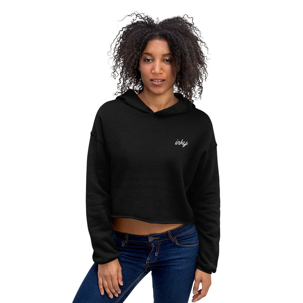 Inky Skript Crop Hoodie